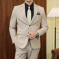 High quality Korean slim fit (suit + trousers) Fashion business handsome casual solid color wedding suit two-piece set