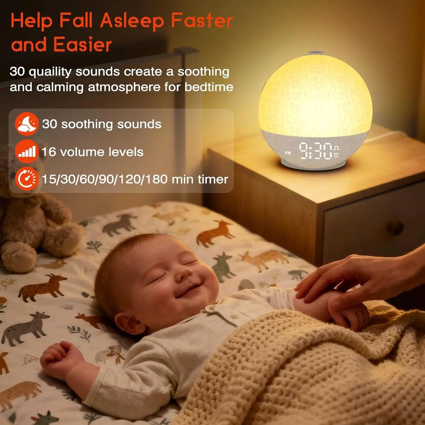 Wake Up Light Sunrise Alarm Clock White Noise Sound Machine Bluetooth Speaker Color Changing Night Lights for Bedroom Ideal Gift