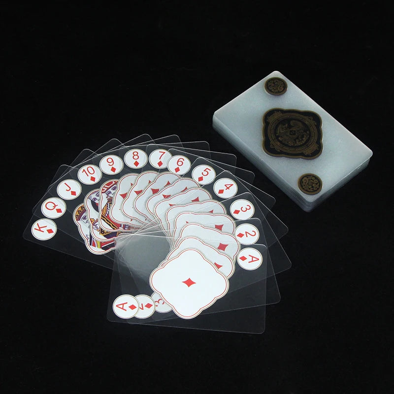 Playing Cards with Transparent PVC Plastic Waterproof Poker Card with A Box Perfect for Blackjack Euchre and Other games
