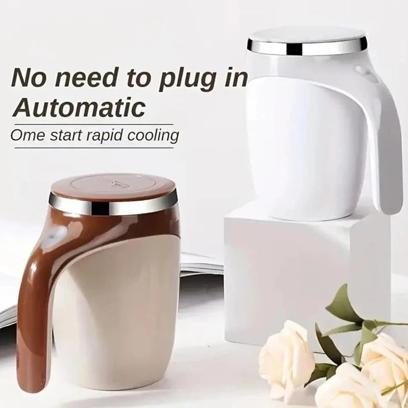 Portable Automatic Stirring Coffee Mug Magnetic Electric Stainless Steel Self Mixing Coffee Tumbler Rotating Home Office Travel