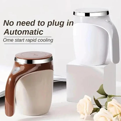 Portable Automatic Stirring Coffee Mug Magnetic Electric Stainless Steel Self Mixing Coffee Tumbler Rotating Home Office Travel