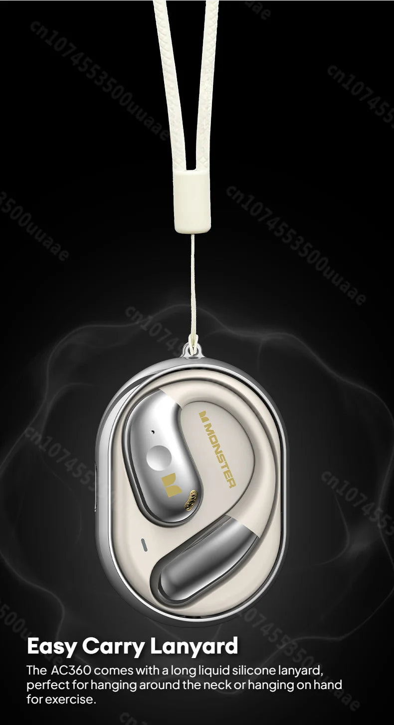 Słuchawki Monster Open Ear AC360 Air Conduction Bluetooth 5.4 Ture Wireless Earphones Stereo 360° OWS Bezprzewodowy Zestaw Słuchawkowy Sportowy