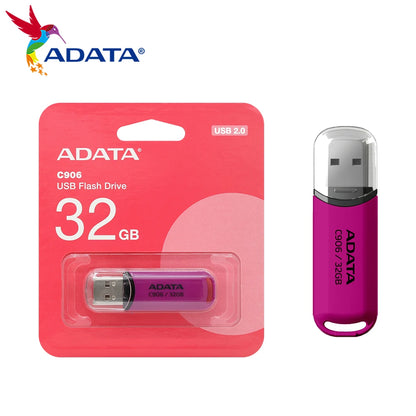 ADATA USB 2.0 Flash Disk C906 Memory Stick 8GB 16GB 32GB 64GB USB Flash Drive White Black Mini Portable Pen Drive For Computer