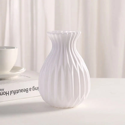Plastic Vase White Imitation Ceramic Flower Pot Nordic Decor Wedding Home Table Outdoor Diy High Quality Gift Prop Bonsai Garden