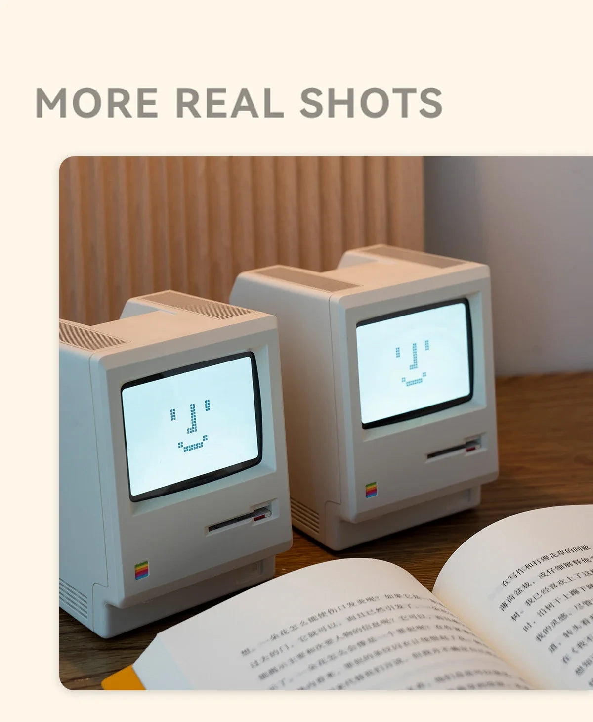 Budzik w stylu Retro Macintosh Klasyczna ozdoba na biurko z cyfrowym zegarem