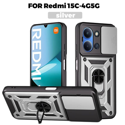 For Xiaomi Redmi 15C 4G 171mm Case Magnetic Holder Ring Armor Shockproof Cases For Redmy 15C 15 C Redmi15C Lens Protector Cover