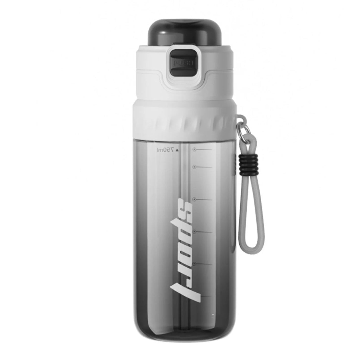 750ML Portable Mist Spray Water Bottle with Straw Double Drinking Sports Bottle for Office School Travel Gym Yoga