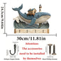 1 Piece 2D Wooden Hanging Decoration with Household Key Hook Whale Pattern Wooden Key Hangers Wall Wall Mount Room Decoration
