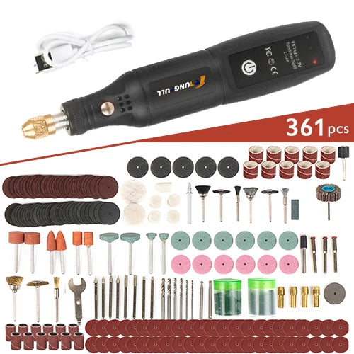 Cordless Mini Electric Rotary Tool Set 16000RPM USB Charging Engraving Pen Electric Drill Dremel Tools Jewelry Metal Polishing