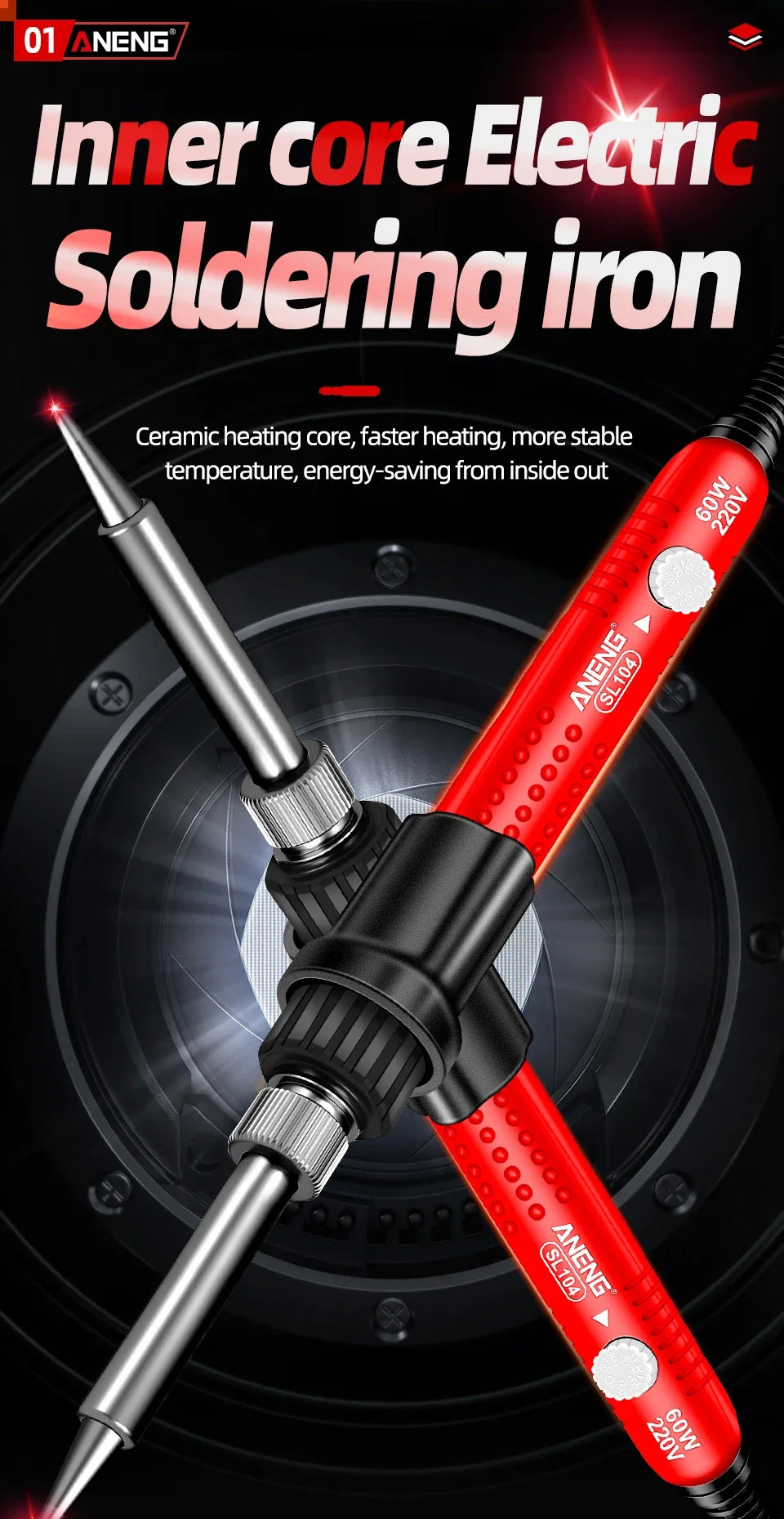 Electric Soldering IronANENG SL105 Digital Display Adjustable Temperature SL104 Adjustment Knob Professional Welding Repair Tool