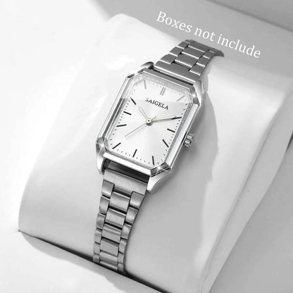 Fashion Rectangle Women Watches Simple Analog Quartz Wristwatch for Girls Clock Gift Reloj Mujer（Without Box）