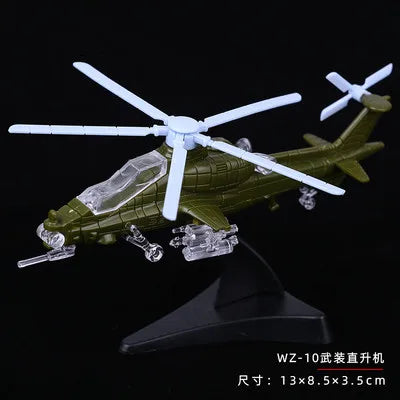 4D 27 Styles 1:144 Fighter Assembly Model Plastic Glue Free Plane Armed Helicopter Reconnaissance Aircraft Model Toy