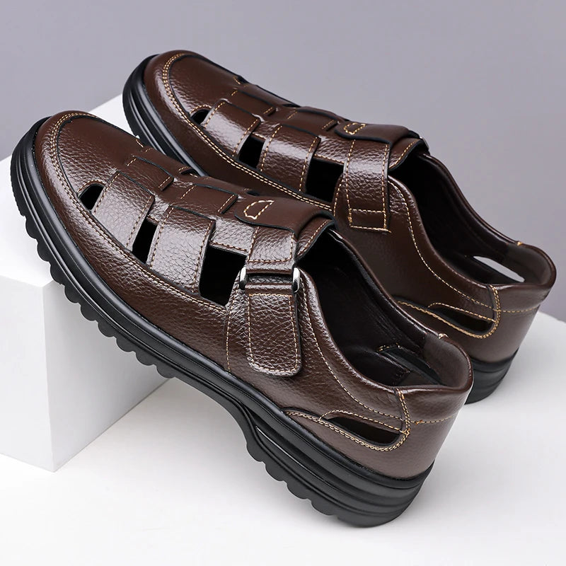 Men's Breathable Slip-on Hollow-out Loafers, Summer Comfortable Soft Sole Cutout Shoes, Non-slip for Outdoor & Driving-XH5602