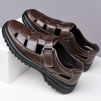 Men's Breathable Slip-on Hollow-out Loafers, Summer Comfortable Soft Sole Cutout Shoes, Non-slip for Outdoor & Driving-XH5602