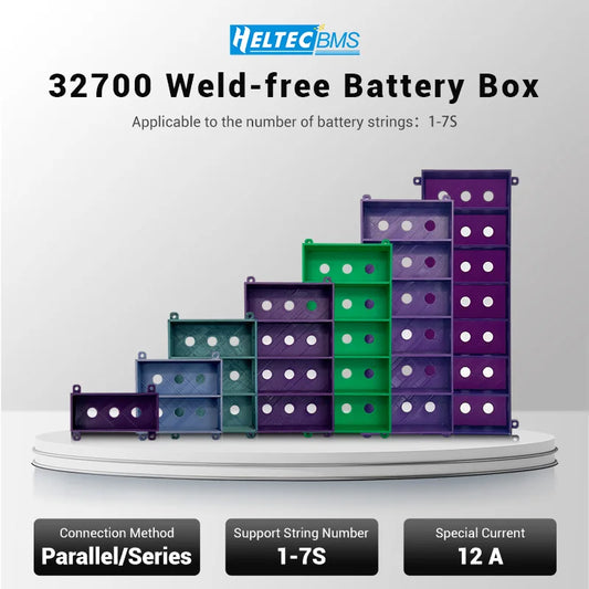 DIY Battery Case/32700 Weld-free Battery Box/Holder Pure Copper 12A High Current Lithium Battery in parallel in series