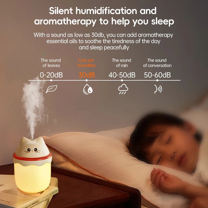 Cute Pet Humidifier Desktop Home Mini Spray Hydrator Atmosphere Night Light Office Creative Portable Cold Fog For Travel Bedroom