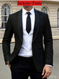 Men's Slim Fit Business Suit Black Shawl Lapel Casual Tuxedos for Wedding Groomsmen Suits Set
