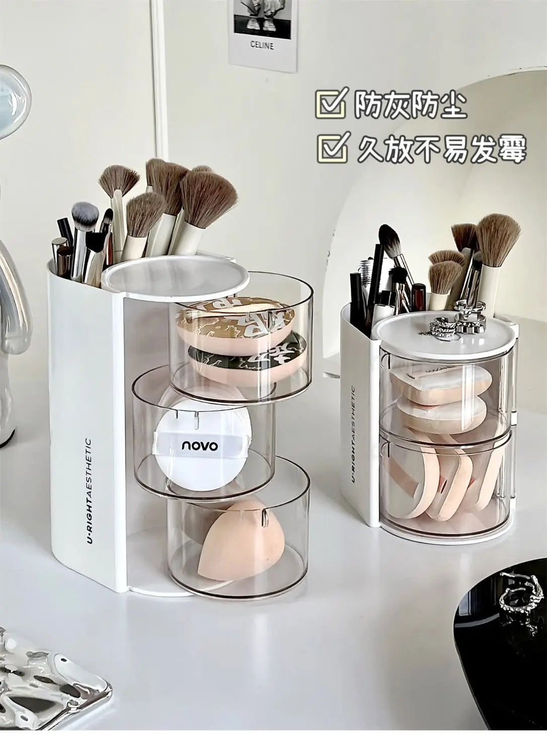 Hair Accessories Organizer Acrylic Storage Box Clear Hair Tie Organizer for Headband Makeup Brush Holder Desk Jewelry Organizer