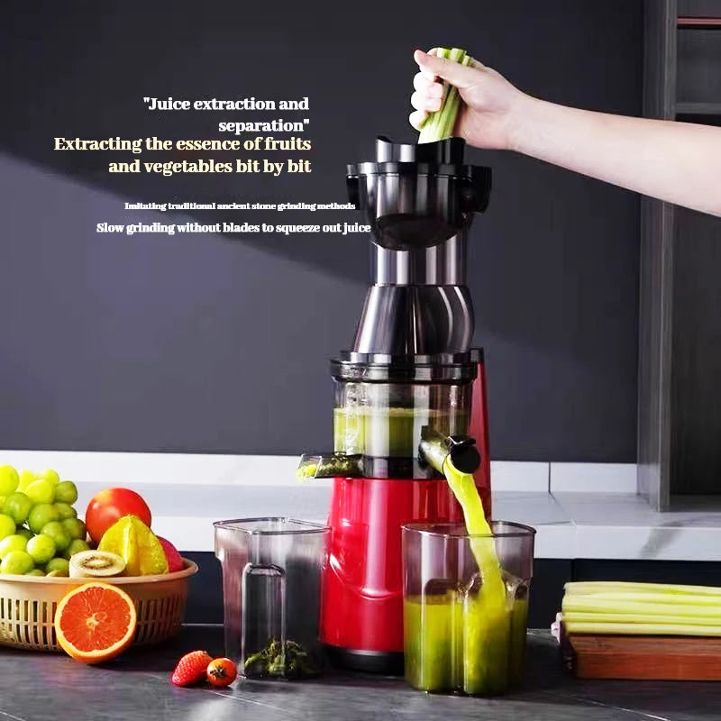 220V Automatic Juice Extractor Home Slag  Separation Ginger Fruit Vegetable Juice Extractor Multifunctional Fruit Slow Juicer