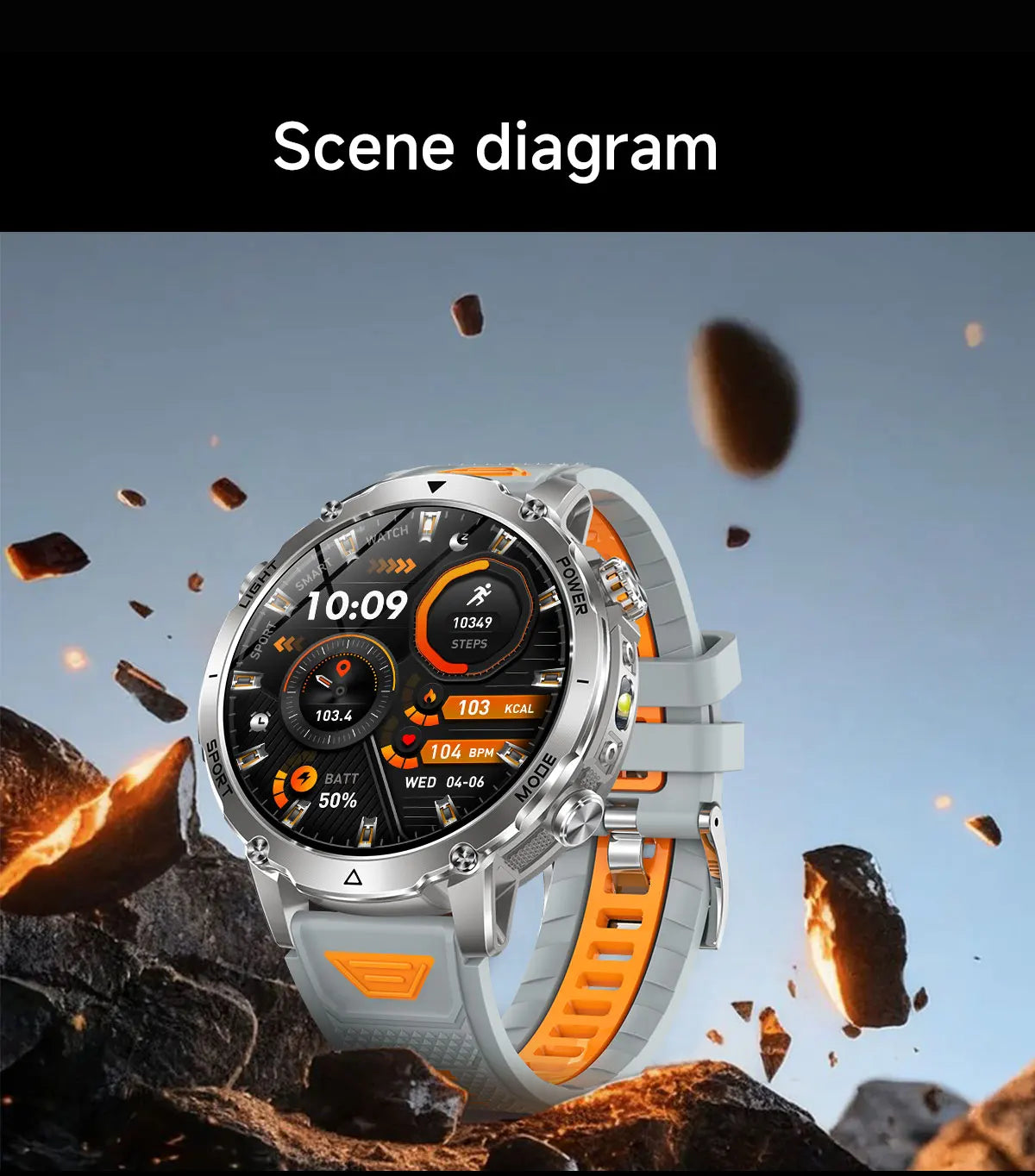 New 1400mAh Battery Sports Smart Watch 1.7” SOS+Flashlight Exercise Record Bluetooth Call Waterproof Health Watch For Android iO
