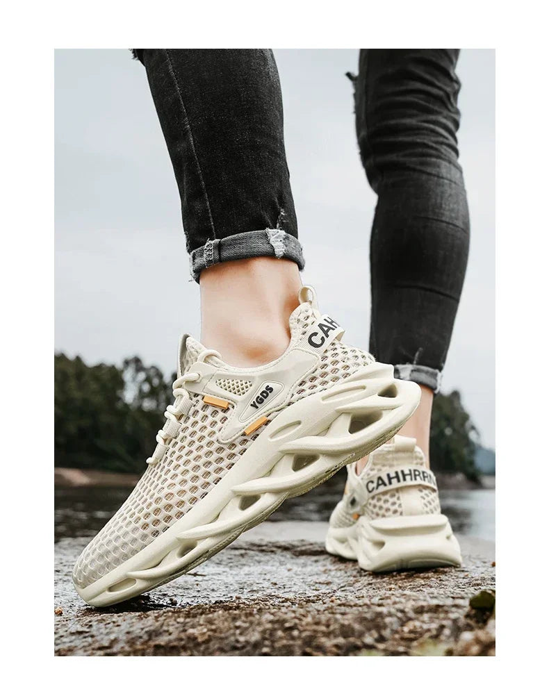 Breathable Mesh Summer Men Platform Sneakers Lightweight Casual Loafers Shoes for Running Tennis Hiking Outdoor Daily Wear