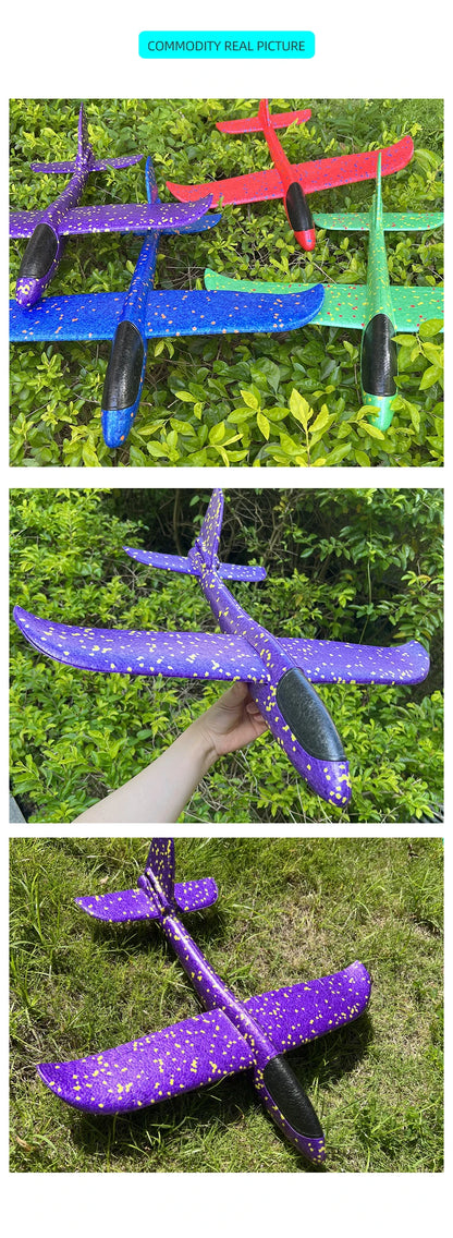50/33CM Big Foam Plane Glider Hand Throw Airplane Light Inertial Bubble Planes Outdoor Launch Kids Toys for Children Boys Gift
