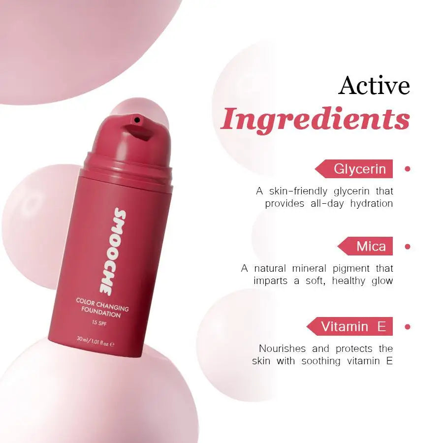 Color Changing Foundation Liquid Moisturizing Face Makeup Base Full Coverage Concealer Cream for Women Flawless Beauty Cosmetics