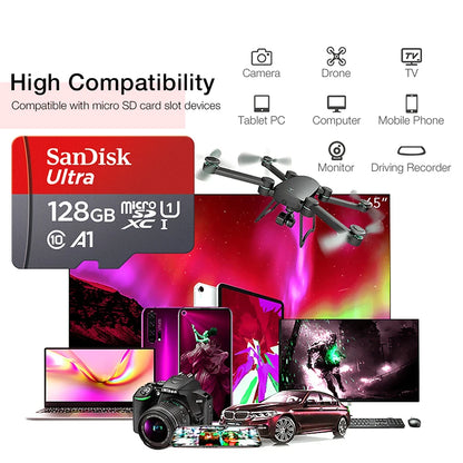 SanDisk 100% Original Memory Card 128GB 64GB 32GB A1 Micro SD Card Class 10 UHS-1 TF Flash Card for Samrtphone/PC