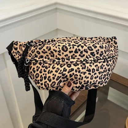 Women's Leopard Print Chest Bag Large Capacity Waist Bag for Women Travel, Shopping, Everyday Use Stylish Shoulder Crossbody Bag