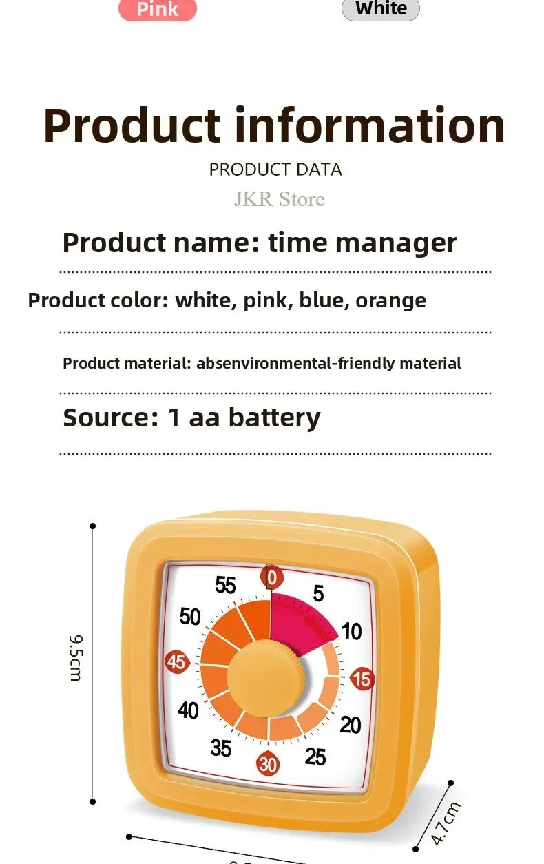 School Visual Timer for Children with Night Light, Digital Stopwatch, Pomodoro Timer for Kitchen and Home Use