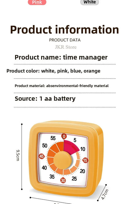 School Visual Timer for Children with Night Light, Digital Stopwatch, Pomodoro Timer for Kitchen and Home Use