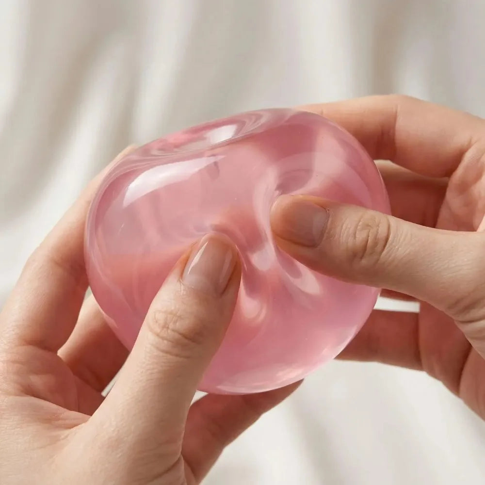 Transparent Apple Maltose Squishy Fidget Toy Stress Anxiety Relief Soft Squeeze Toy Portable Desk Accessory Office Decor Gift
