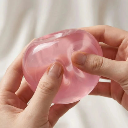 Transparent Apple Maltose Squishy Fidget Toy Stress Anxiety Relief Soft Squeeze Toy Portable Desk Accessory Office Decor Gift