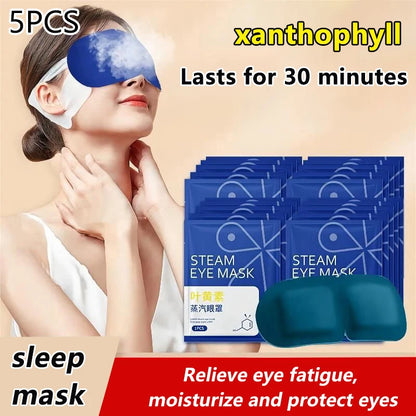 5PCS Lutein Steam Eye Mask Warm Moist Heating AndSoothing For The Eyes Light-Blocking Eye Protection Mask Hot Compress Eye SPA