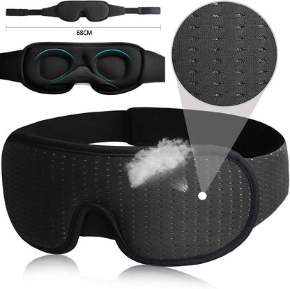 3D Contour Sleep Eye Mask Suitable for Side Sleepers -100% Blackout Soft and Stress Free - Suitable for Travel Napping Yoga