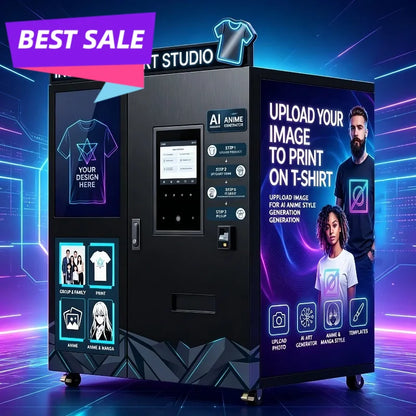 Smart Clothing Vending Machine Personalized Fashion AI Customizer DIY Garment Design Kiosk On Demand T Shirt Hoodie Production