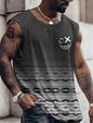 Sports Vest Mens Loose Summer Trendy Fitness Sleeveless Bottom Shirt Retro Oversized Round Neck Short Sleeve T Shirt 2Xs-6Xl