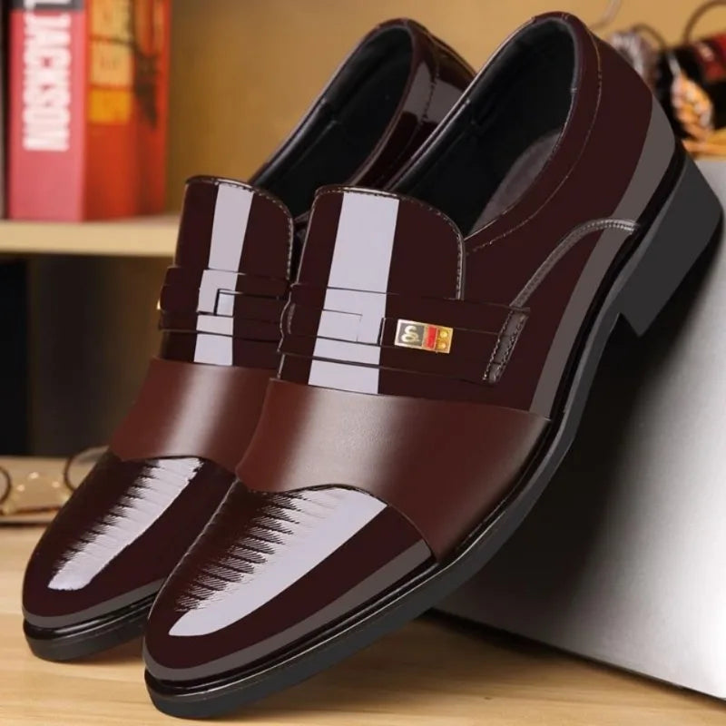 New Men's Leather Shoes Dress Casual Fashion Pointed Casual Shoes High-end Men's Business Leather Shoes