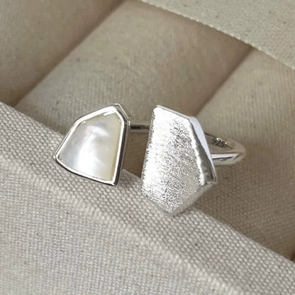 PANJBJ 925 Sterling Silver Lotus Ring For Women Retro TextureJewelry Irregular Creativity Adjustable Jewelry Party Gift Dropship