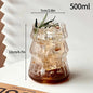 1/6pcs Japanese Glass Cup Milk Coffee Glass Mug Transparent Mug Beer Ins Water Drinking Cup Kitchen Accessory Water Glass Cups