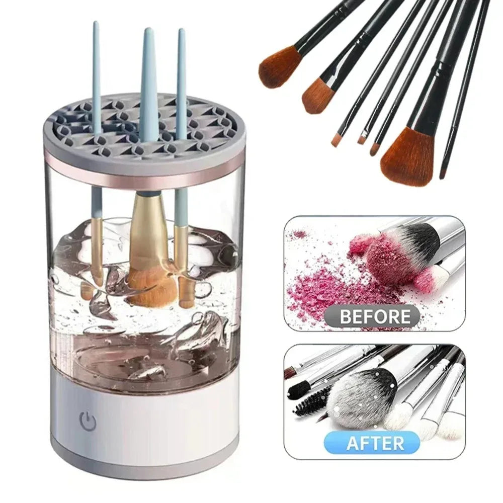 USB Powered Makeup Brush Washer & Dryer Odorless Battery-Free Plug-and-Play Makeup Cleaner Essential Beauty Accessory