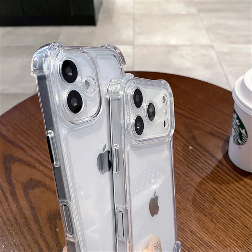 Luksusowe Etui Przeciwwstrząsowe Przezroczyste do iPhone 17 16 15 14 13 12 11 Pro X XR XS Max Plus Air Miękkie Przezroczyste Etui Bumper