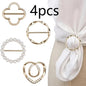 4-piece Elegant Scarf Buckle Set - Zinc Alloy Metal Circular Shirt Clip, Dress and Scarf, Women's Fashion Accessories
