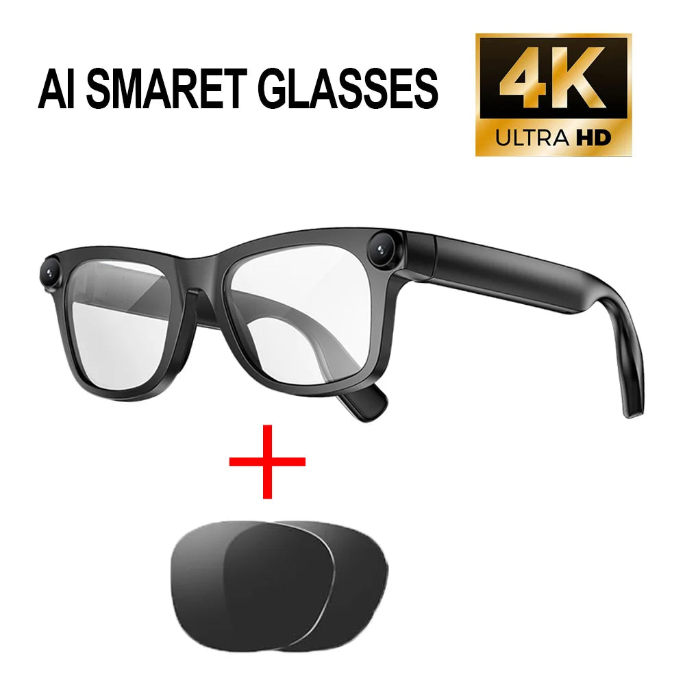 2026 800W 4K HD Camera Smart AI Glasses Recording Videos Photo Recognition Al Voice Translation Bluetooth Call Recording