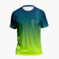 Hot selling men's summer badminton training gradient print comfortable and breathable round neck T-shirt outdoor sports top