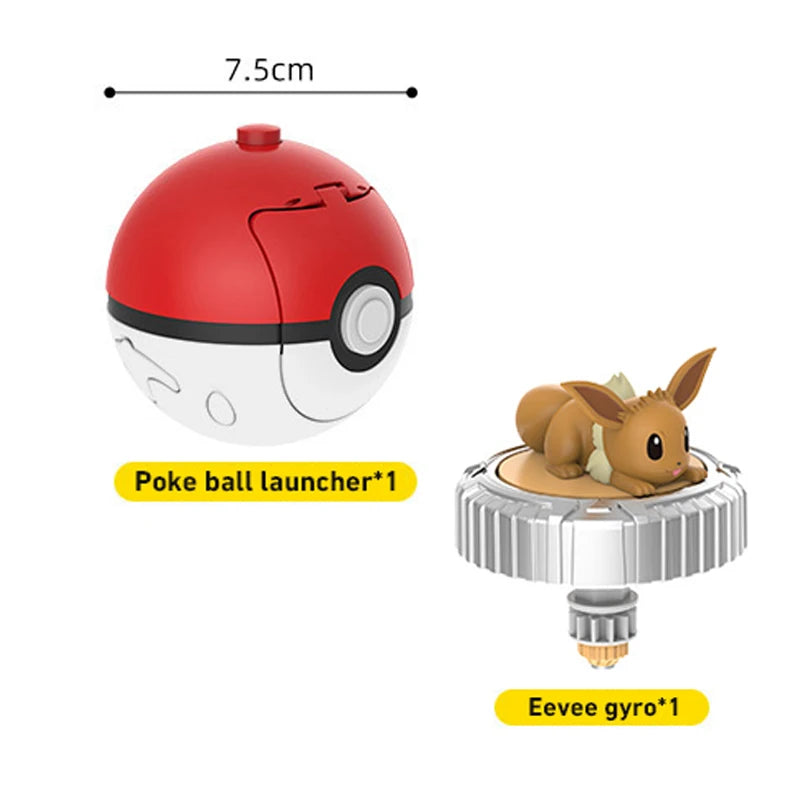 Pokemon Figure Battle Spinning Top Pikachu Pokeball Charmander Squirtle 5 Styles Pvp Interactive Game Children's Birthday Gifts