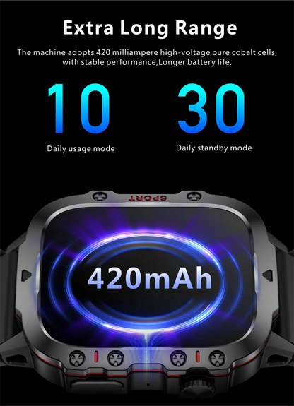LIGE New Military Smart Watch Men Outdoor Sports 3ATM Waterproof  Blood Oxygen Bluetooth Call Watches Men Smartwatch For Android