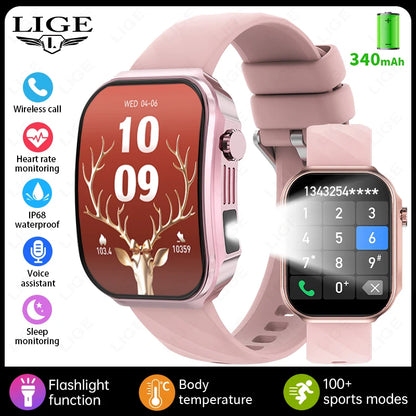 Inteligentny zegarek z zakrzywionym ekranem 3D 2,2 cala, termometrem z diodą LED, monitorem zdrowia, połączeniami BT, sportowy, fitness