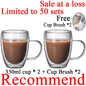 2-18PCS Double Wall High Borosilicate Glass Mug Heat Resistant Tea Milk Juice Coffee Water Cup Bar Drinkware Gift Creativity Set