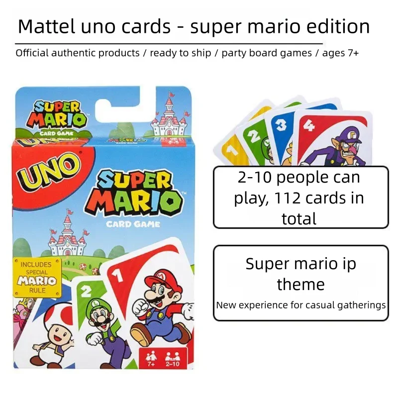 UNO Flip Playing Cards Games, Super Mario, Minecraft, Lord of the Ring, Hot Wheels, No Mercy, Social Board Table Party Games, Ki